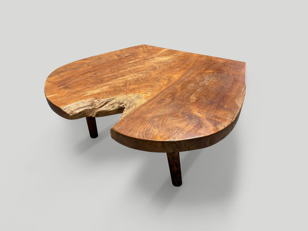 Mid-Century Modern Andrianna Shamaris Table basse en bois de teck organique style milieu de siècle en vente