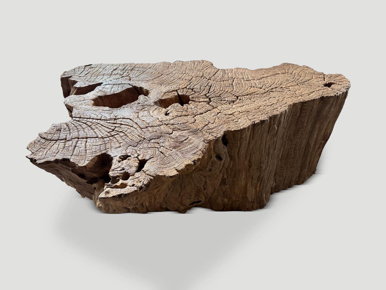 Andrianna Shamaris Organic Natural Teak Wood Coffee Table In Excellent Condition For Sale In New York, NY