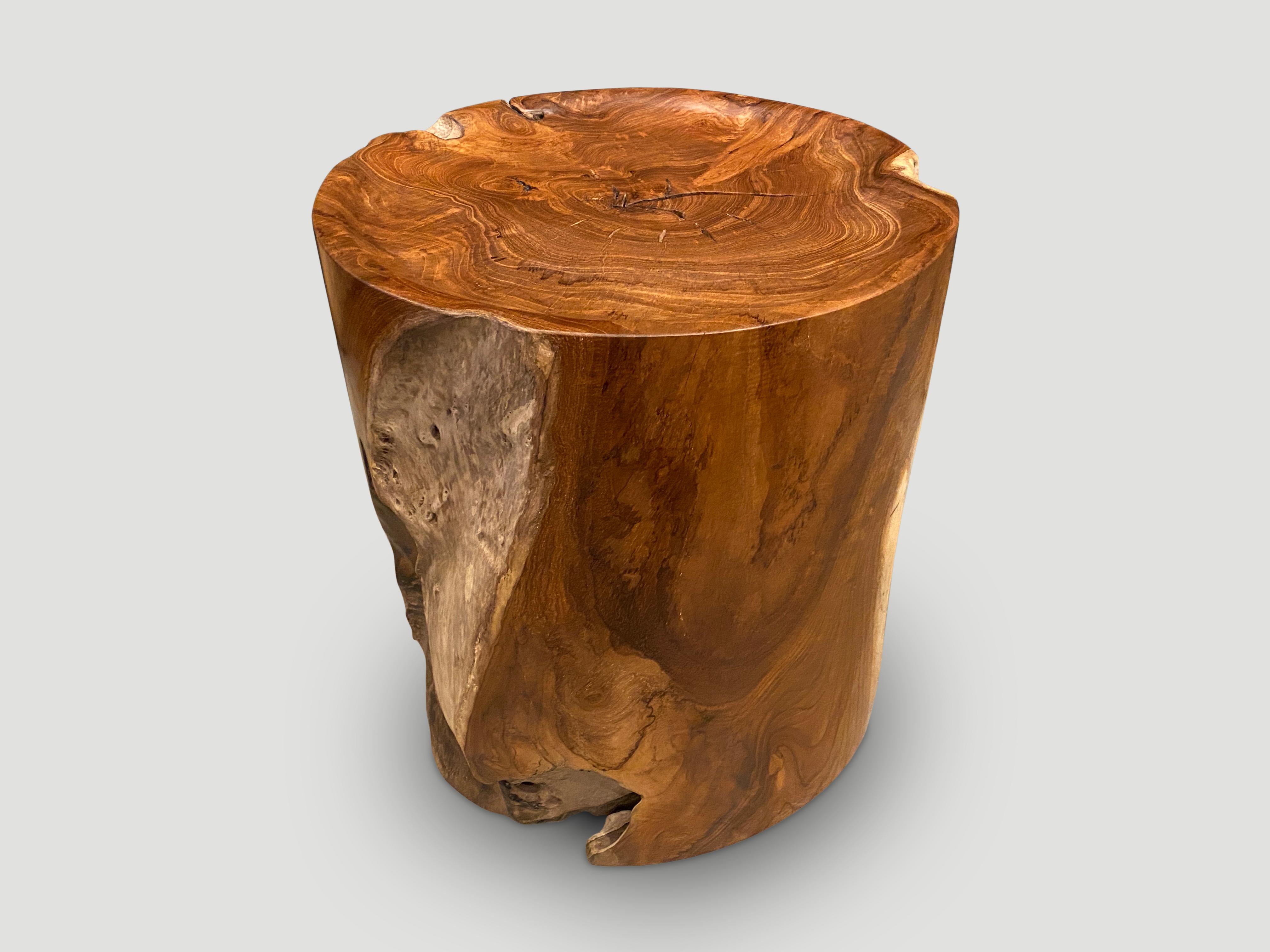 Andrianna Shamaris Organic Natural Teak Wood Tray Side Table In Excellent Condition In New York, NY