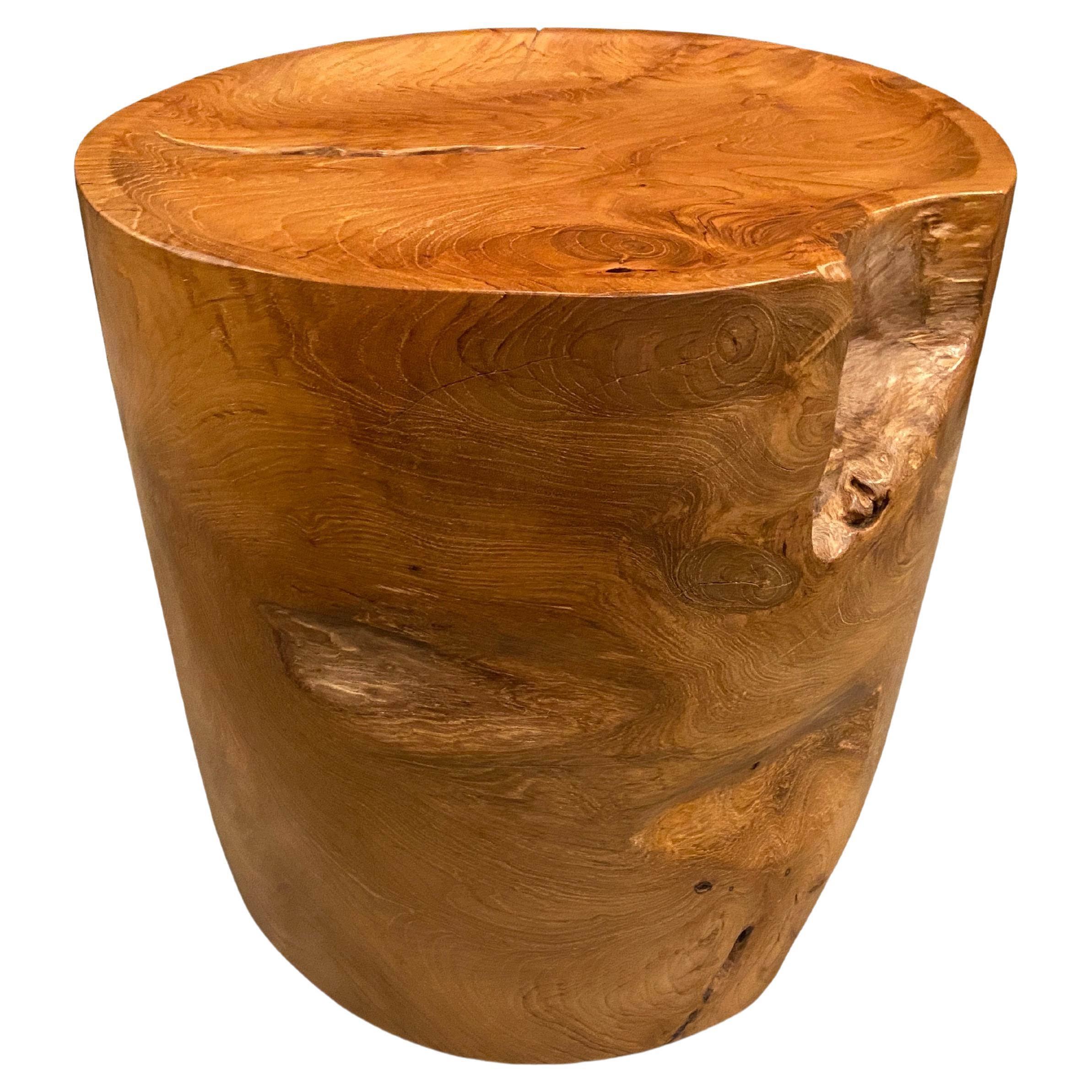Andrianna Shamaris Organic Natural Teak Wood Tray Side Table For Sale