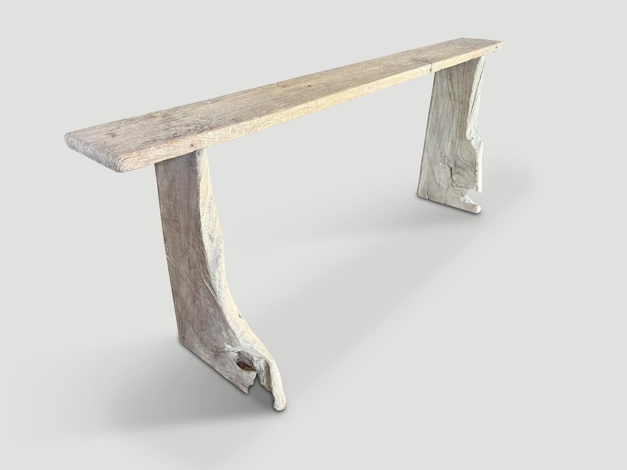 Andrianna Shamaris Organic Sculptural Teak Wood Console Table In Excellent Condition For Sale In New York, NY