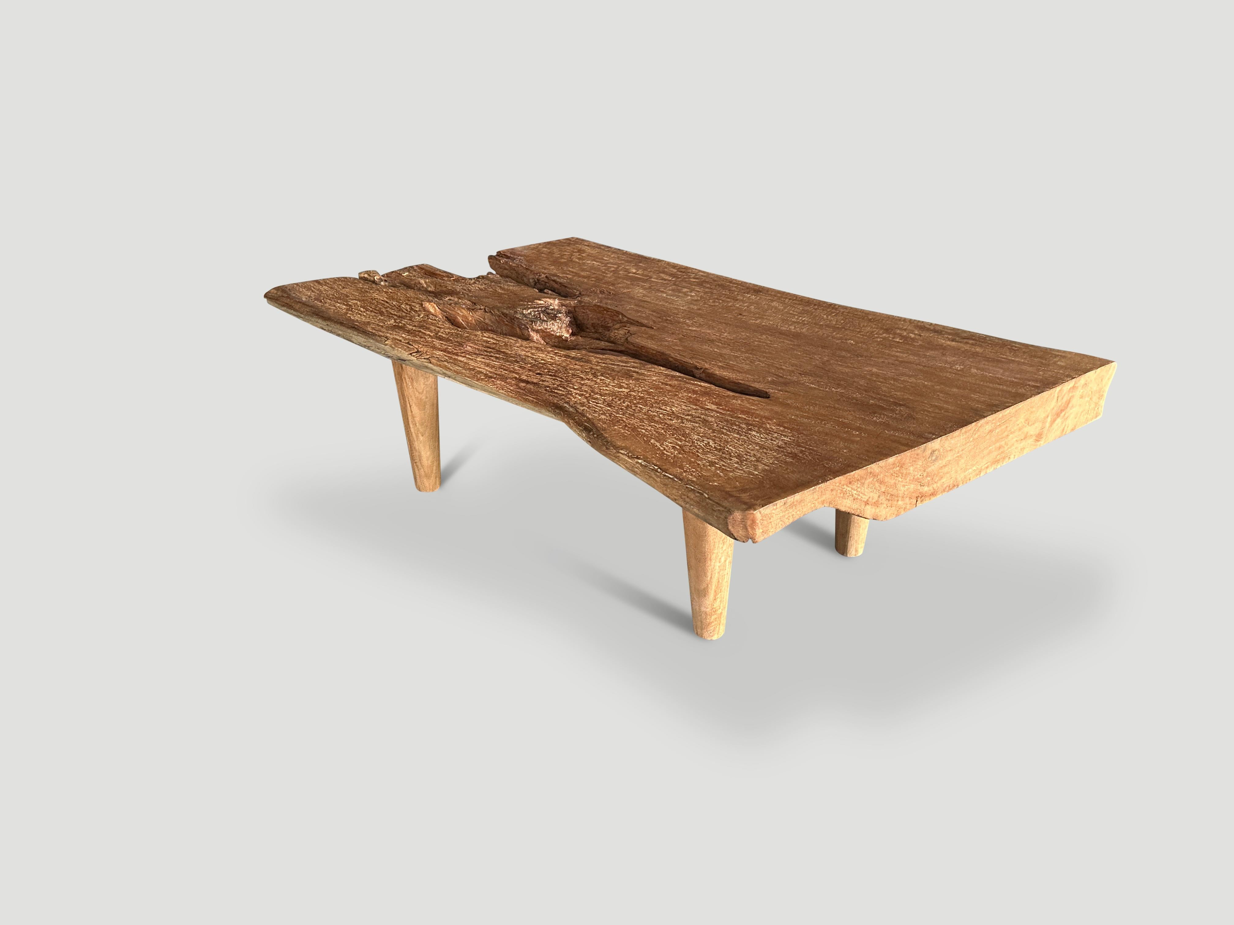 Andrianna Shamaris Organic Single Slab Suar Wood Coffee Table In Excellent Condition For Sale In New York, NY