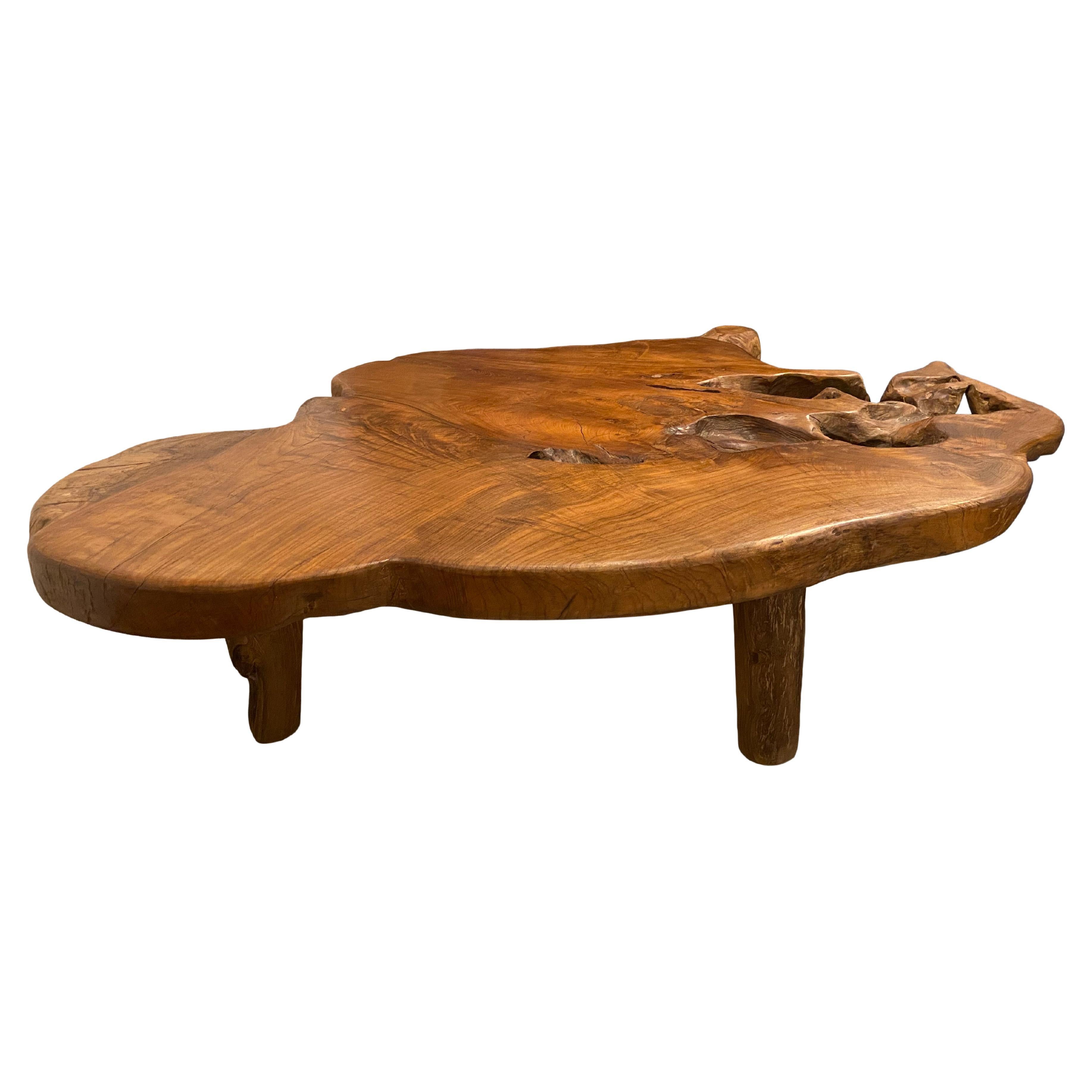 Coffee Table wooden solid for up to 120 cm Tree Slice Coffee Table Wood Table Root