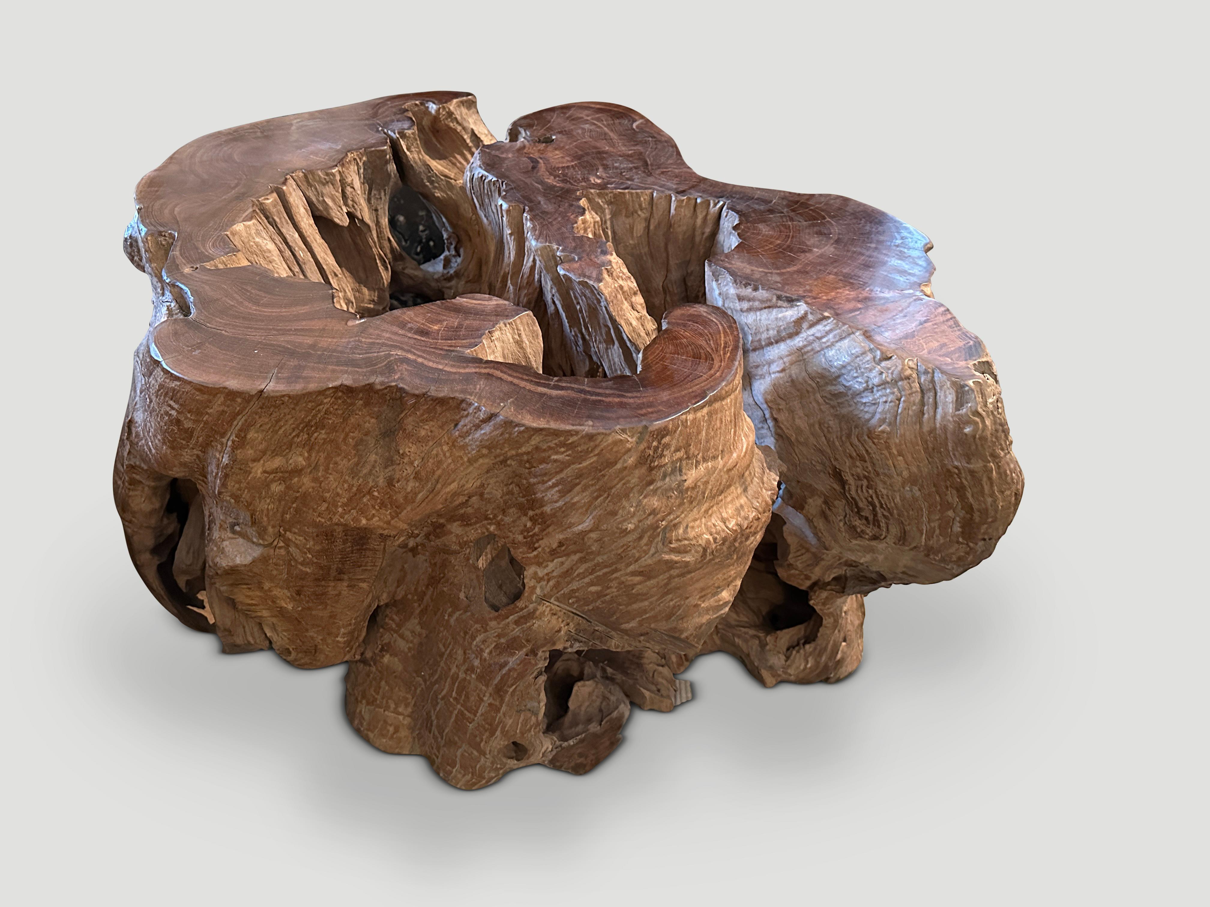 Andrianna Shamaris Organic Teak Wood Coffee Table or Pedestal In Excellent Condition For Sale In New York, NY