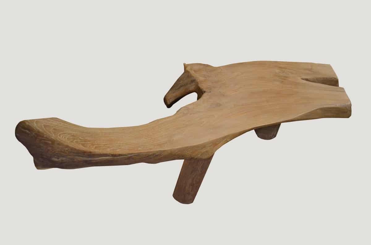 Andrianna Shamaris Organic Teak Wood Lounger In Excellent Condition In New York, NY