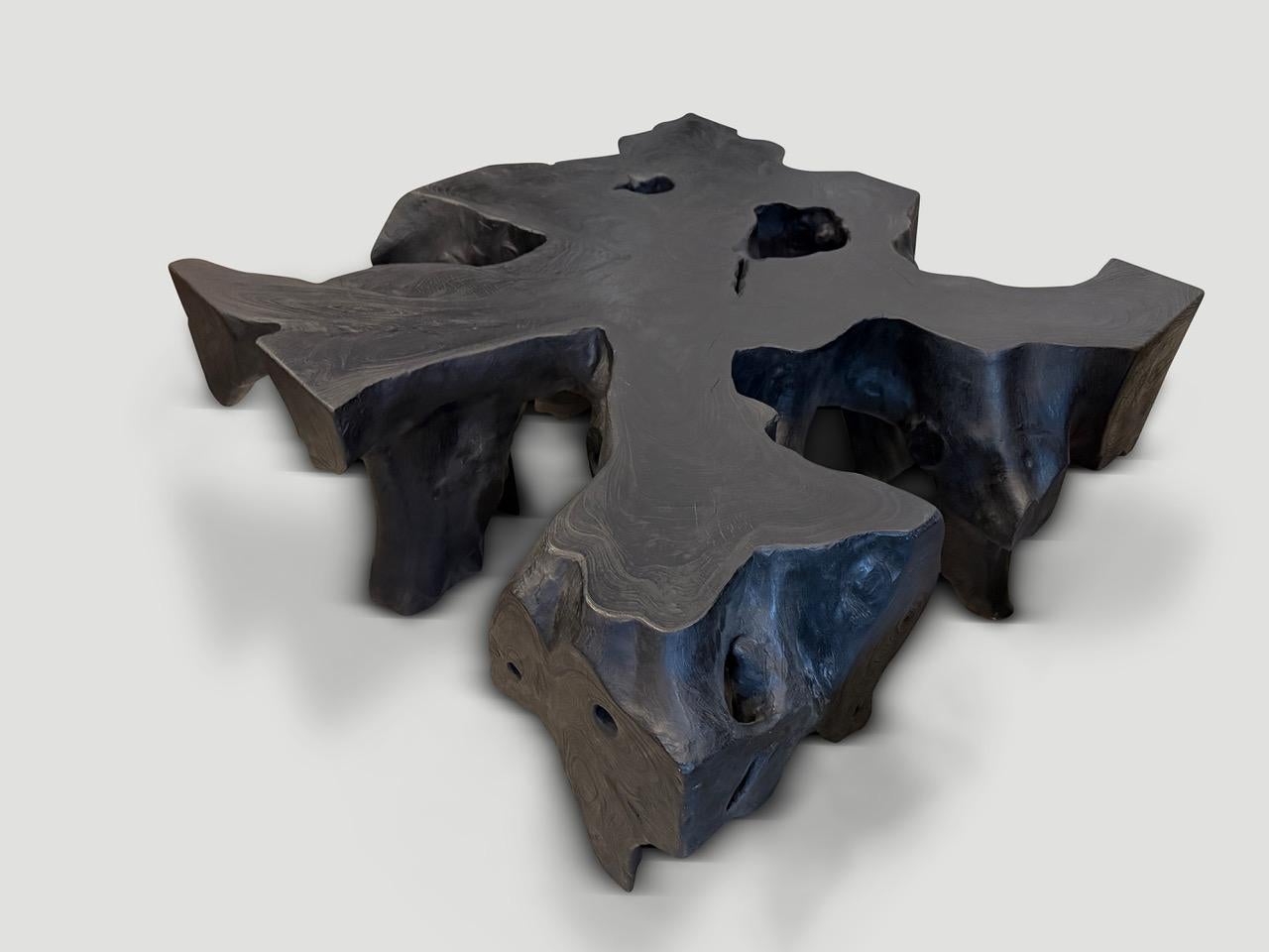 Organic Modern Andrianna Shamaris Organic Teak Wood Root Coffee Table For Sale