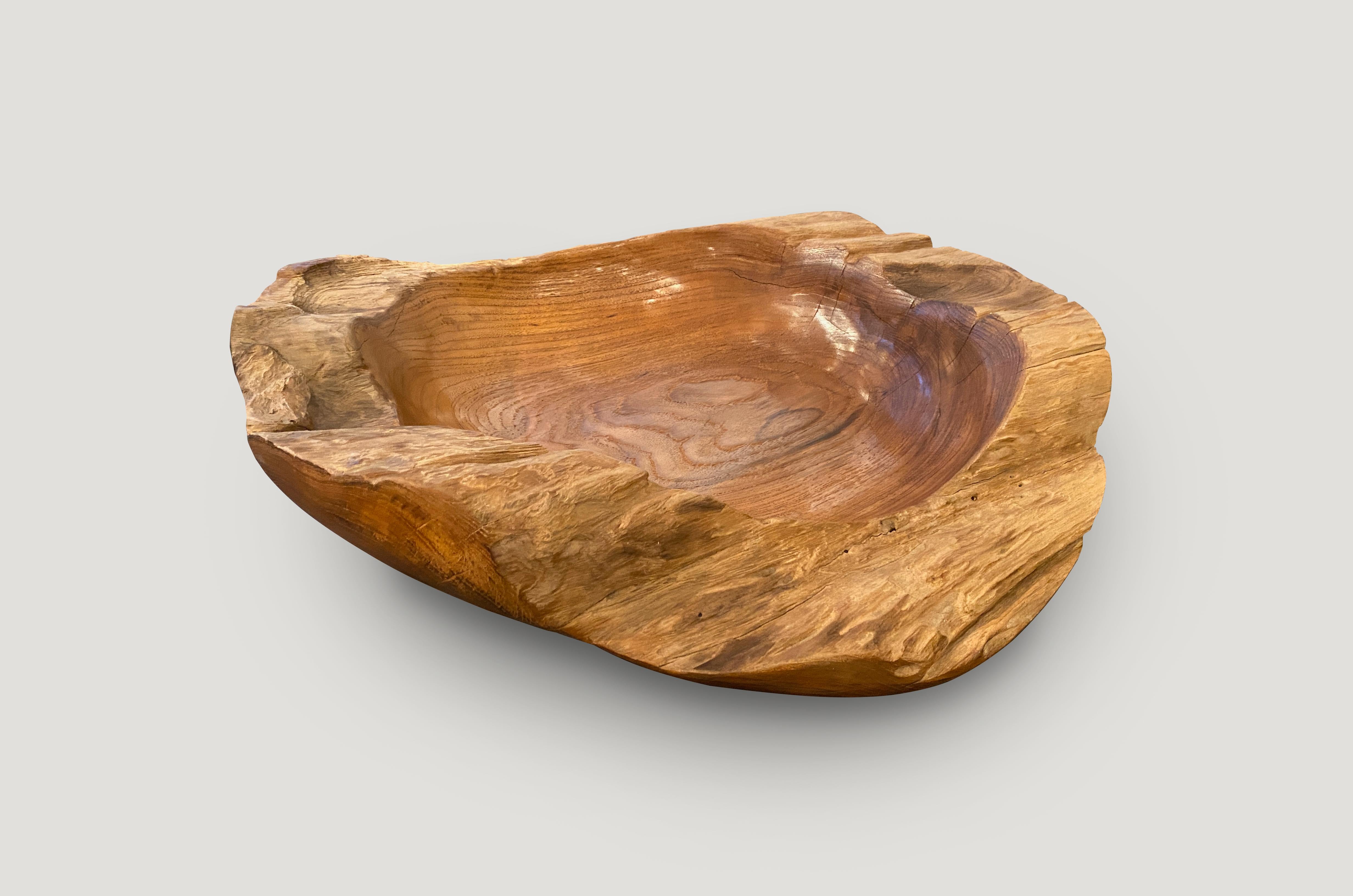 Andrianna Shamaris Organic Teak Wood Vessel In Excellent Condition For Sale In New York, NY