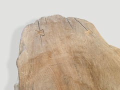 Andrianna Shamaris Organic White Washed Teak Wood Coffee Table