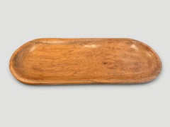 Andrianna Shamaris Oval Teak Wood Platter, Organic Modern Design, New