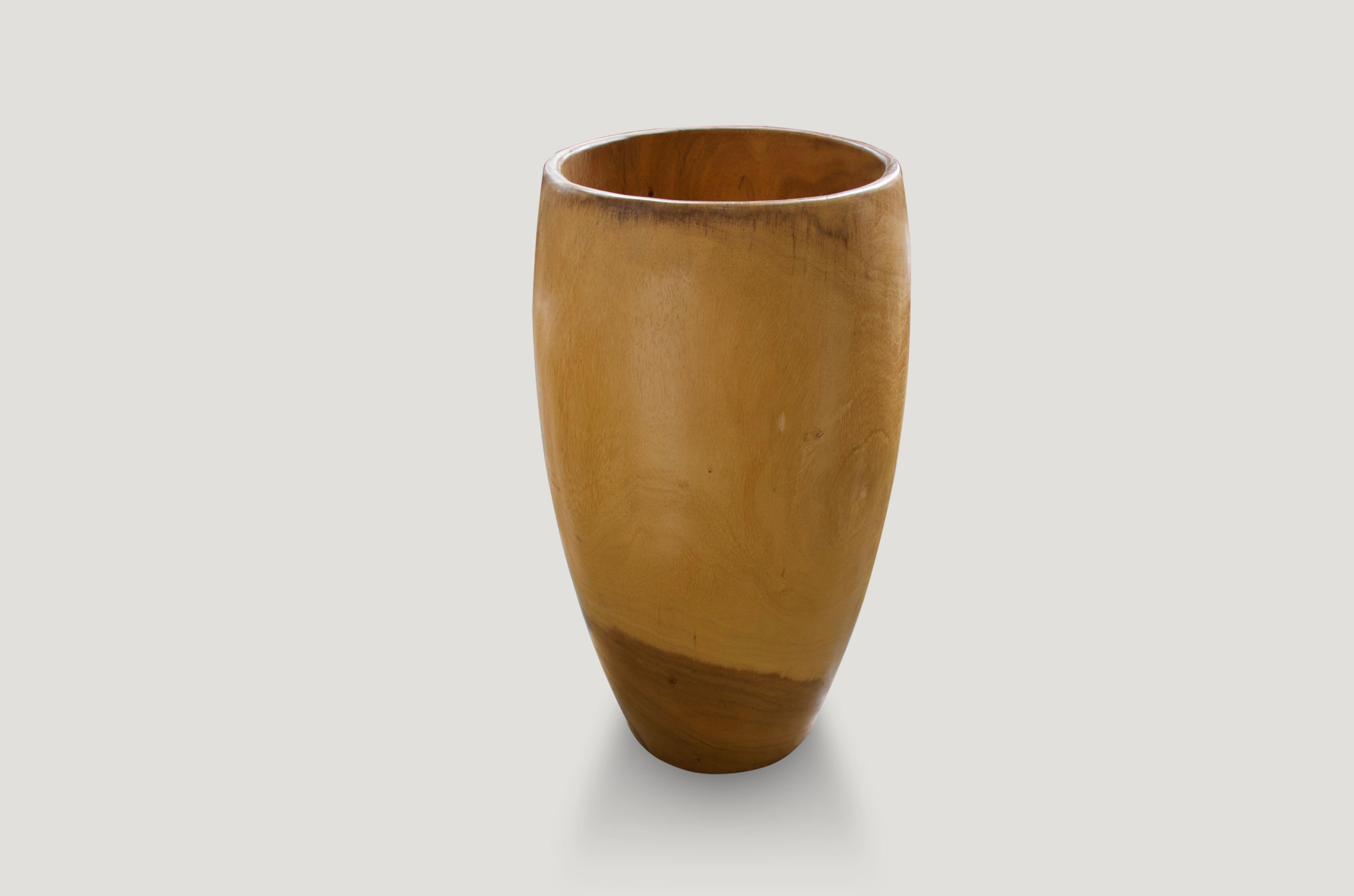 Organic Modern Andrianna Shamaris Palm Wood Container For Sale