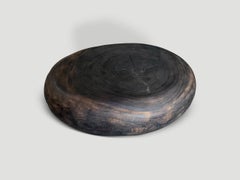 Andrianna Shamaris Charred Suar Wood Coffee Table, Minimalist Style