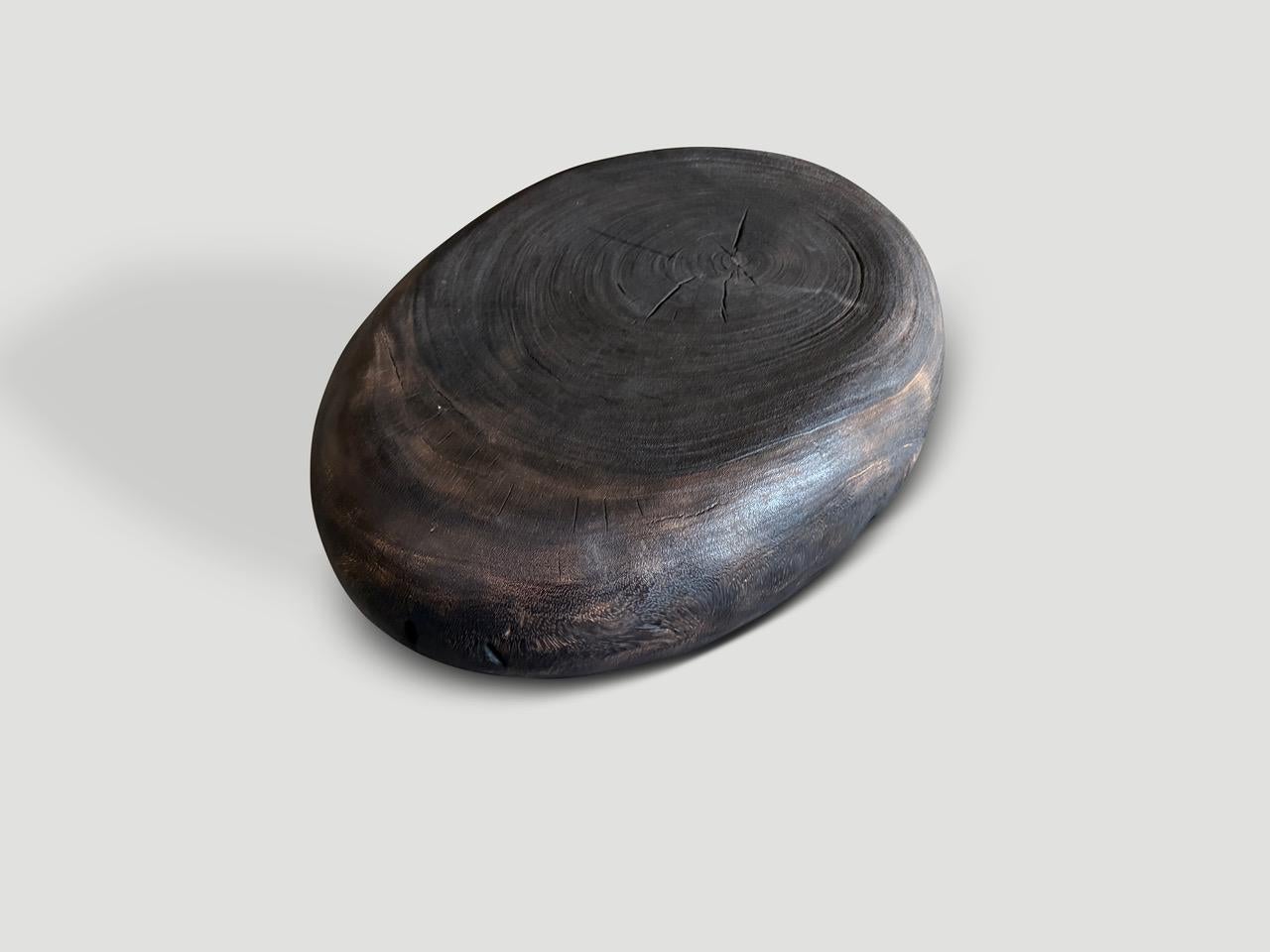 Andrianna Shamaris Pebble Style Charred Coffee Table In Excellent Condition For Sale In New York, NY