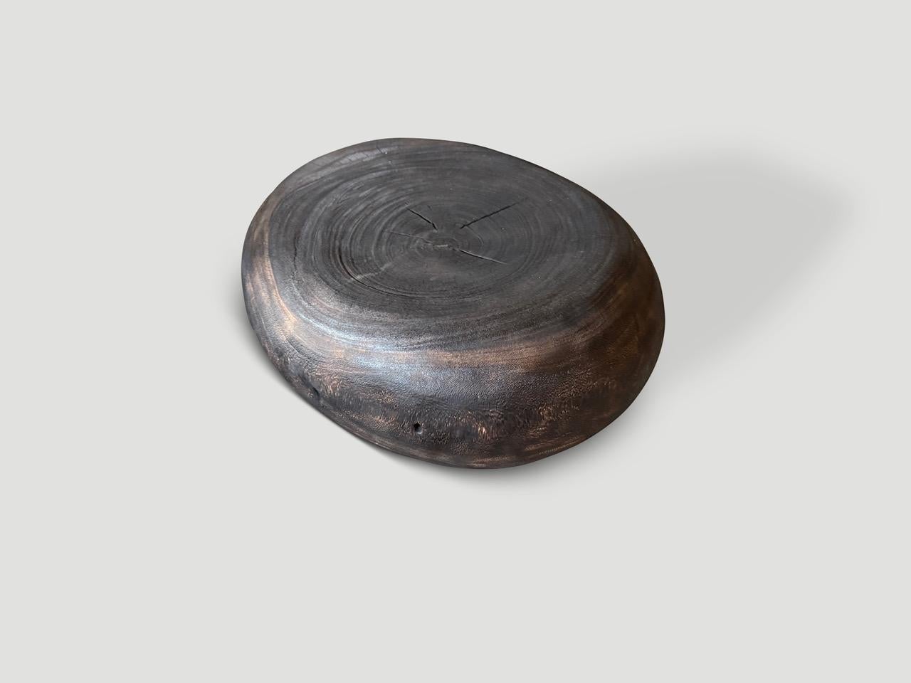 Contemporary Andrianna Shamaris Pebble Style Charred Coffee Table For Sale