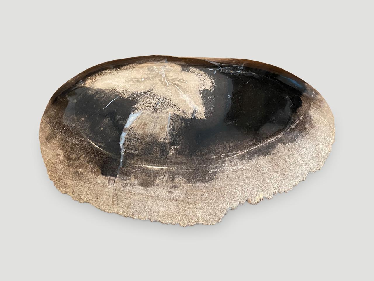 Andrianna Shamaris Petrified Wood Dish In Excellent Condition In New York, NY