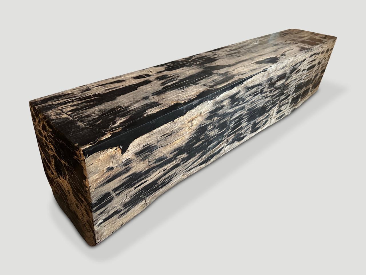 Andrianna Shamaris Petrified Wood Log Bench In Excellent Condition In New York, NY