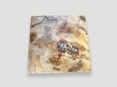 Andrianna Shamaris Petrified Wood Side Table with Cracked Resin
