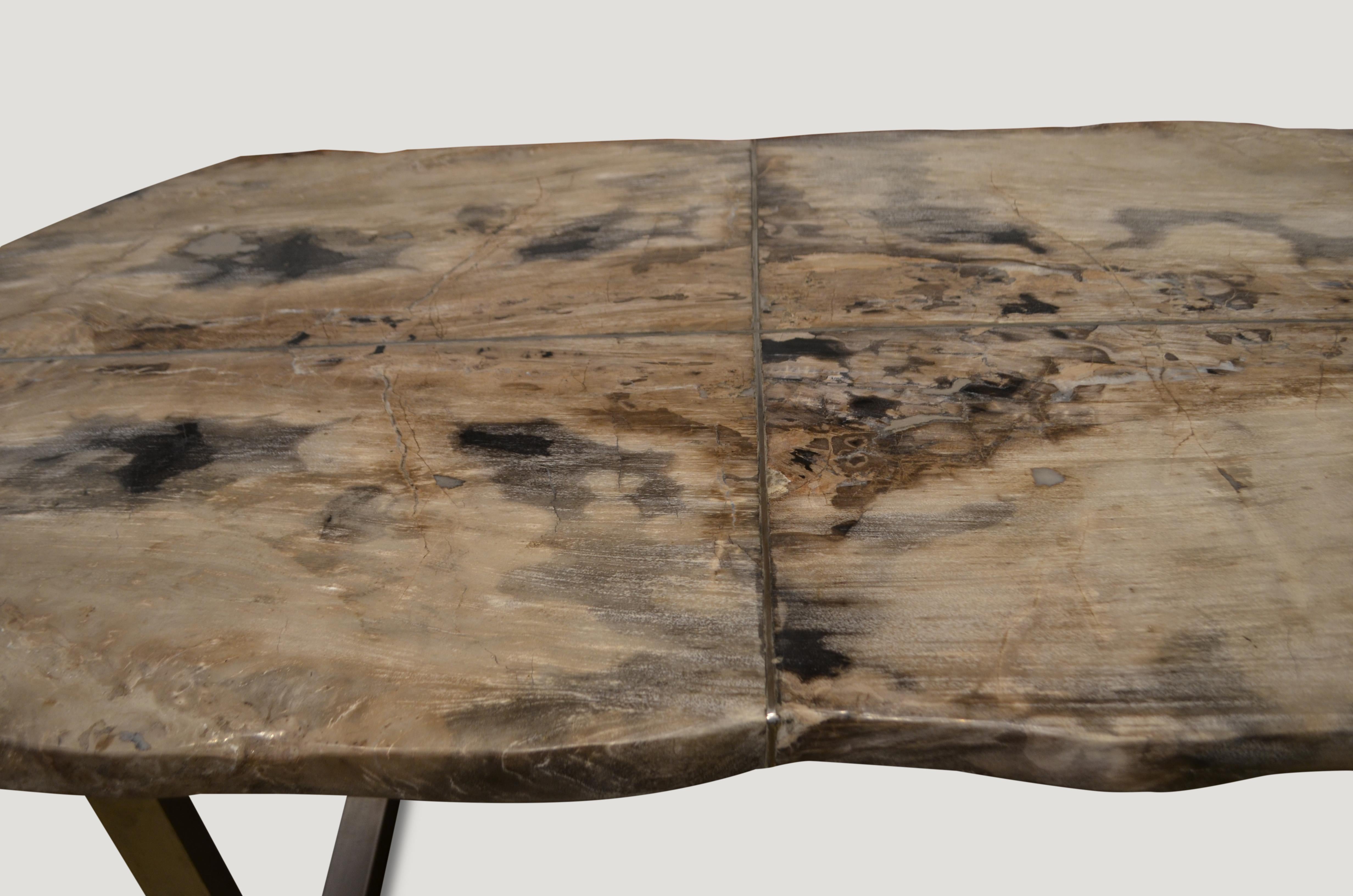 Contemporary Andrianna Shamaris Petrified Wood Table For Sale