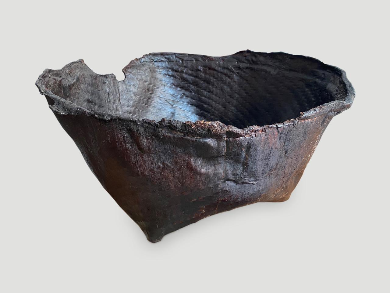 Andrianna Shamaris Polished Buffalo Hide Container In Excellent Condition For Sale In New York, NY