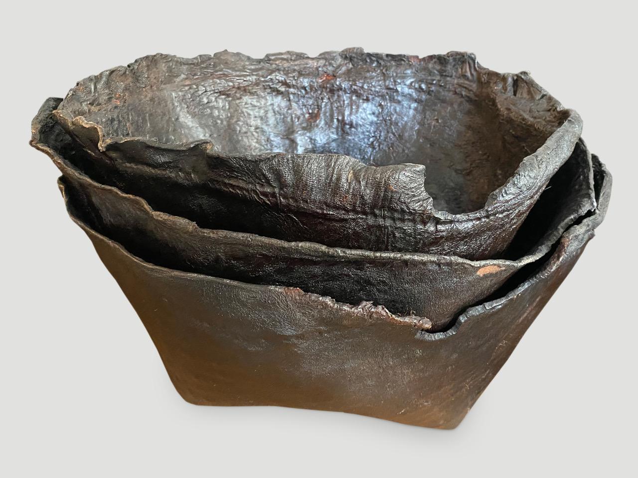 Polished Buffalo Hide Container For Sale 1