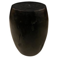 Andrianna Shamaris Polished Drum Shape Side Table or Stool