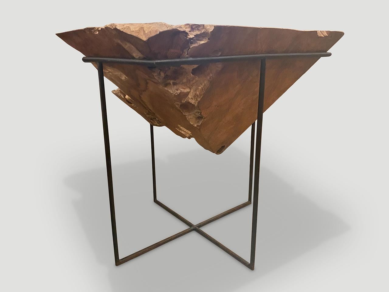 Organic Modern Andrianna Shamaris Pyramid Console, Pedestal or Large Side Table For Sale