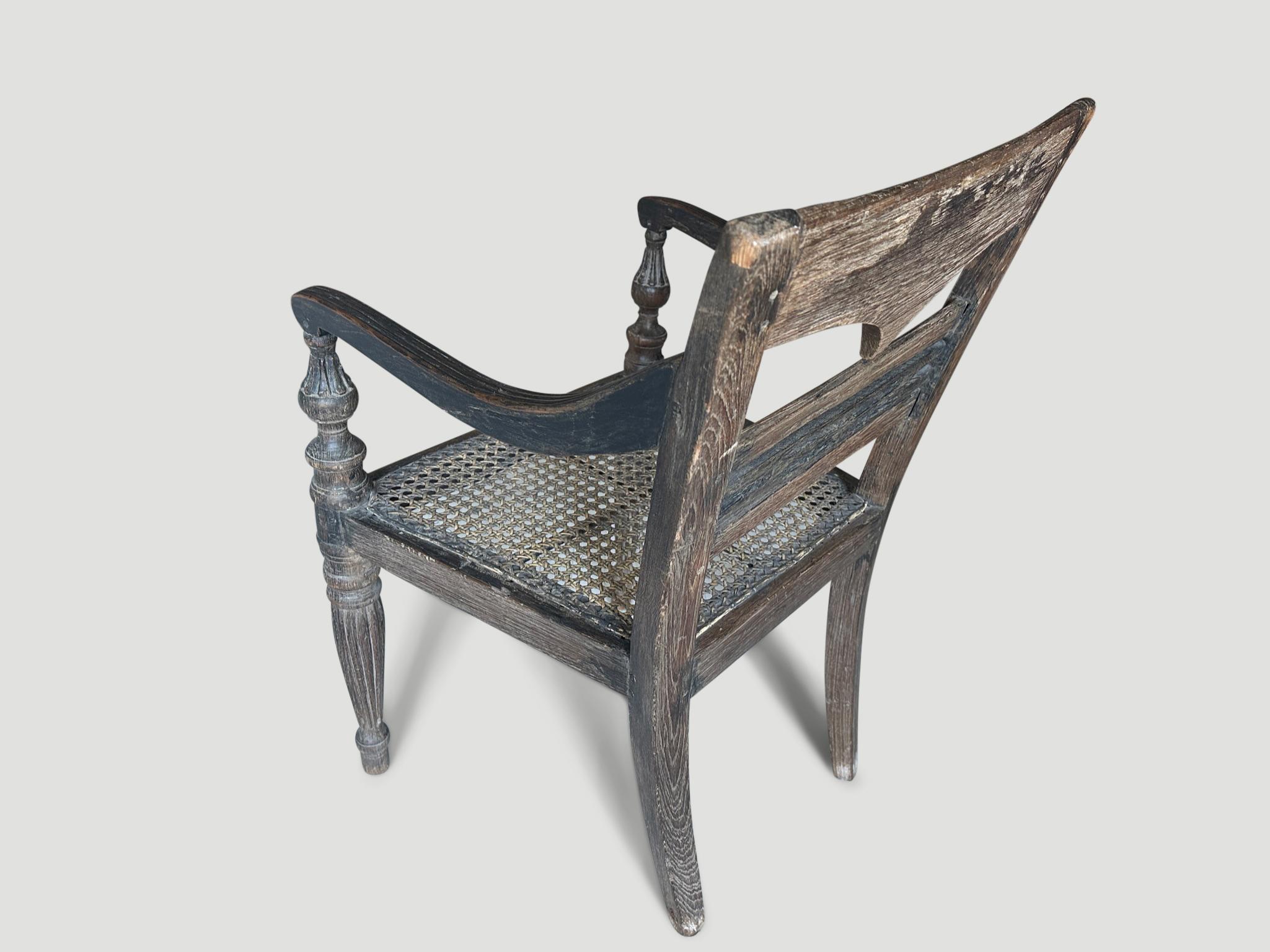 Primitive Andrianna Shamaris Rare Antique Raffles Arm Chair For Sale
