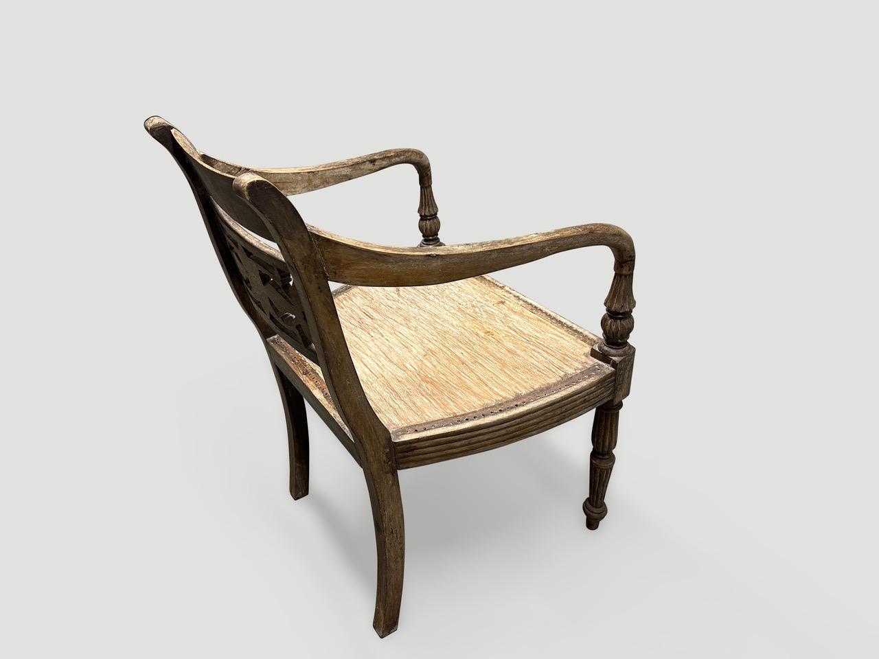 Minimalist Rare Antique Raffles Arm Chair For Sale