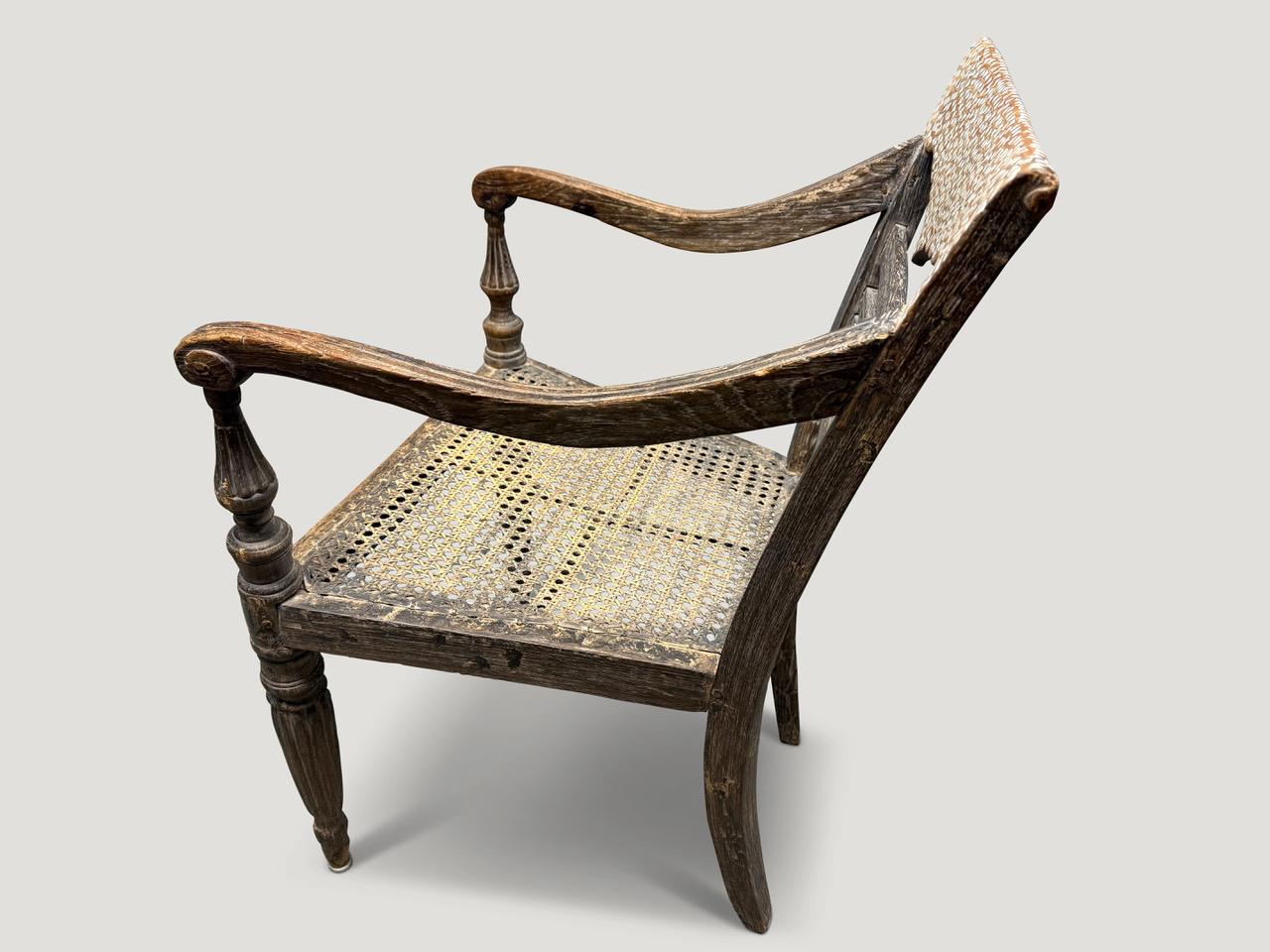 Andrianna Shamaris Rare Antique Raffles Arm Chair In Excellent Condition For Sale In New York, NY