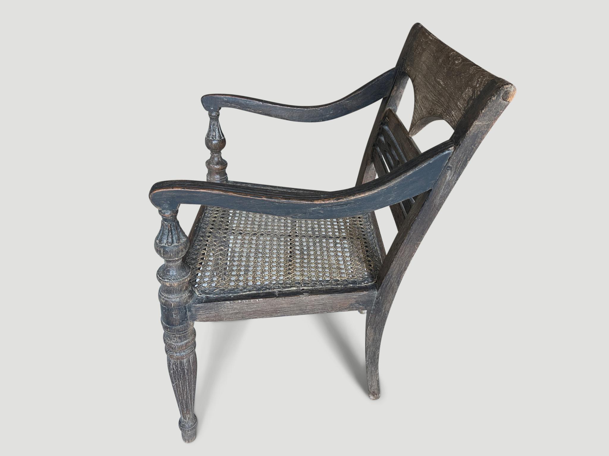 Early 20th Century Andrianna Shamaris Rare Antique Raffles Arm Chair For Sale