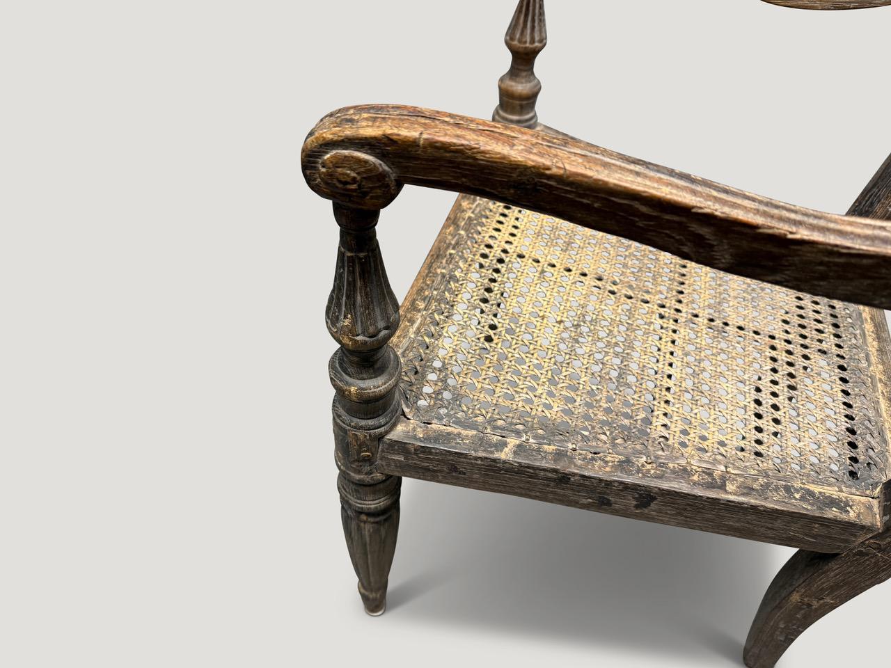 Early 20th Century Andrianna Shamaris Rare Antique Raffles Arm Chair For Sale