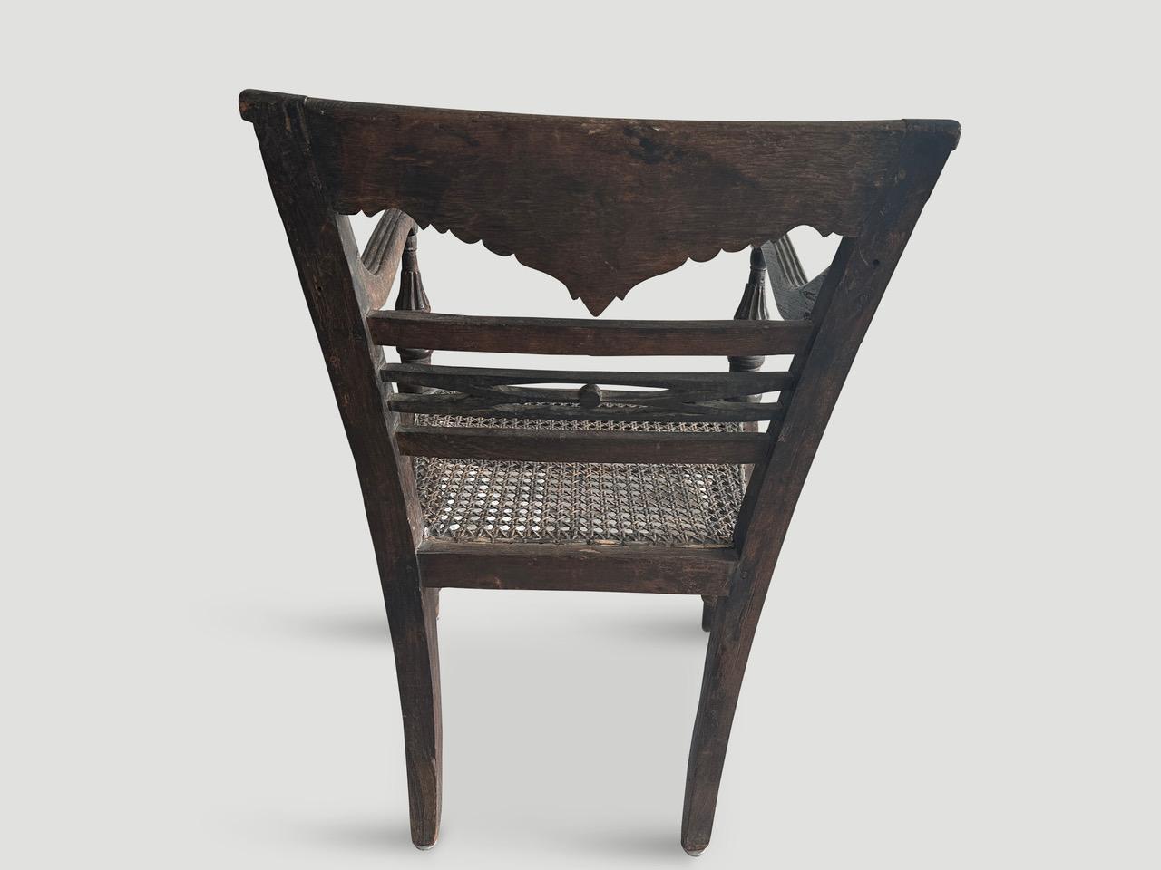 Wood Rare Antique Raffles Arm Chair For Sale