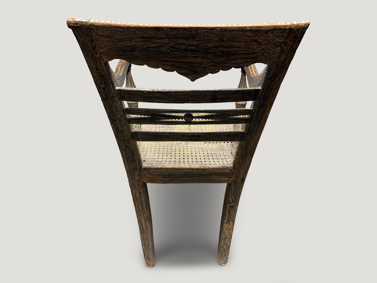 Wood Andrianna Shamaris Rare Antique Raffles Arm Chair For Sale