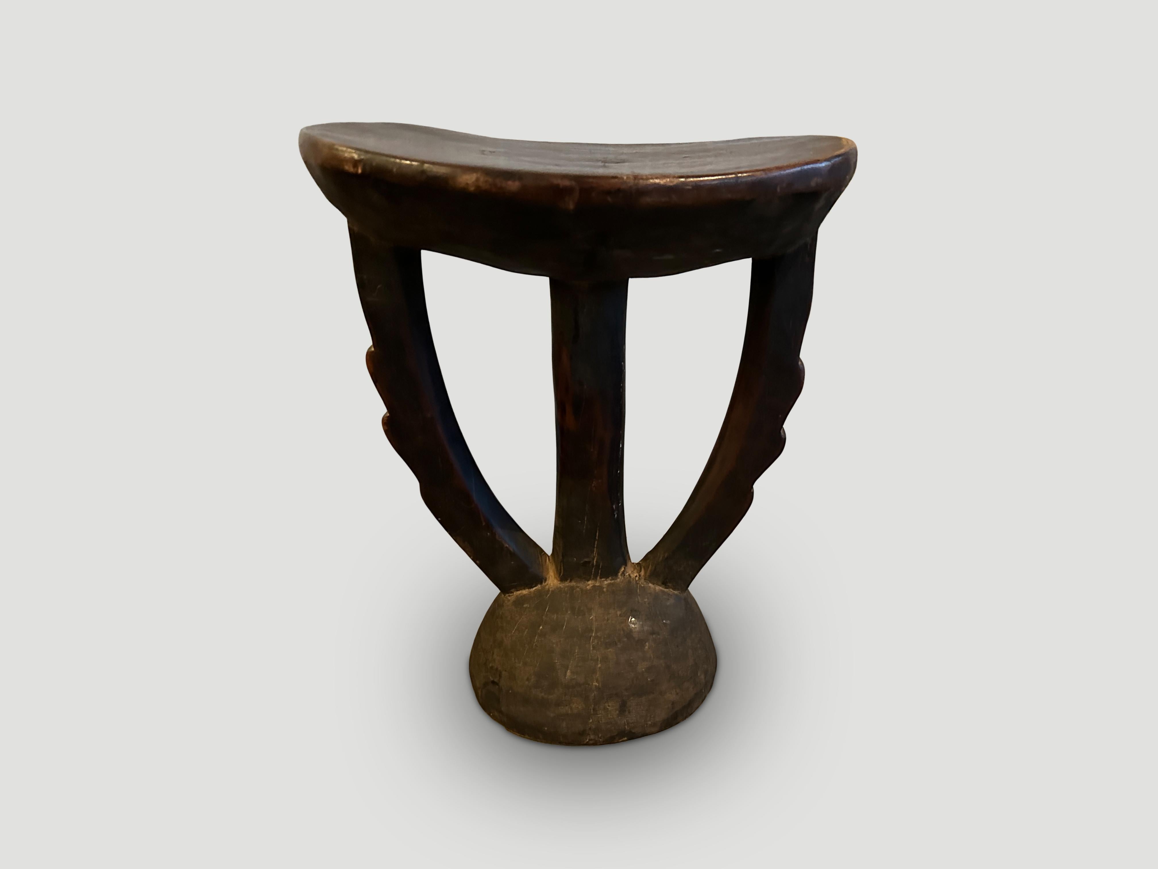 Tribal Andrianna Shamaris Rare Antique Teak Wood African Sculptural Side Table