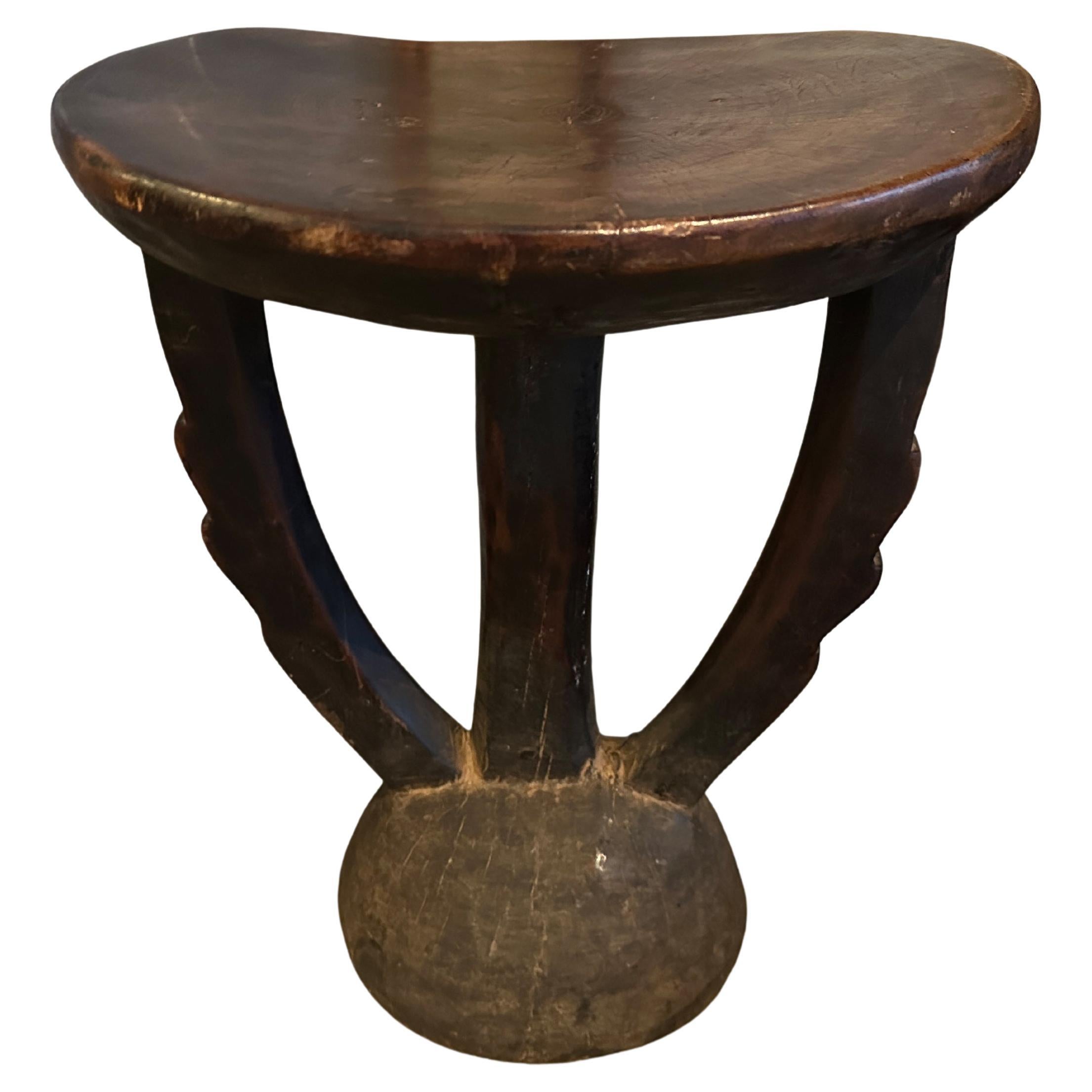 Andrianna Shamaris Rare Antique Teak Wood African Sculptural Side Table