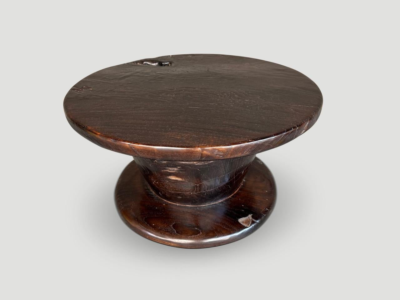 Andrianna Shamaris Rare Antique Teak Wood Side Table  For Sale 1