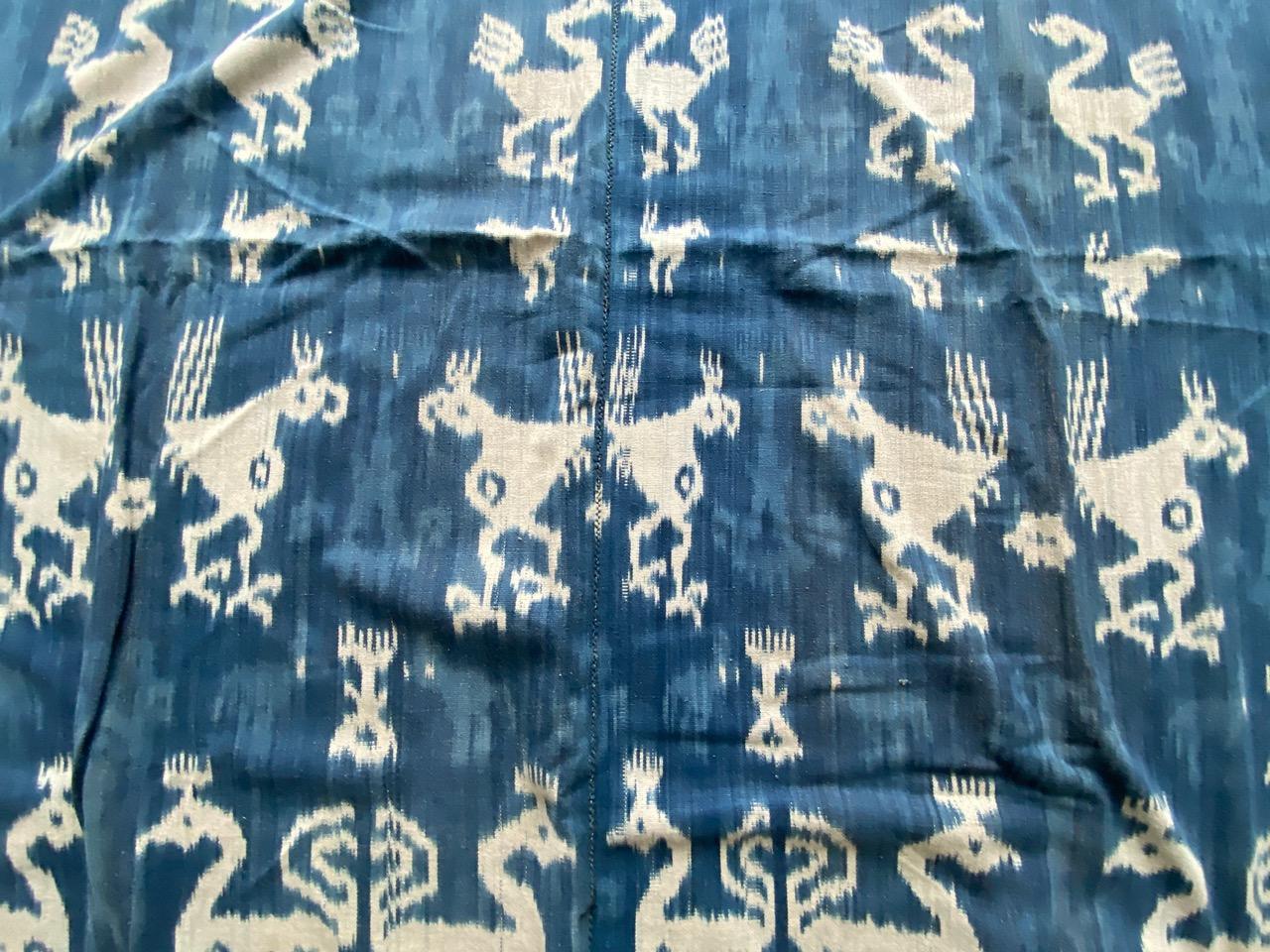 Andrianna Shamaris Rare Bold Indigo Baumwolle Sumba-Textil im Angebot 4