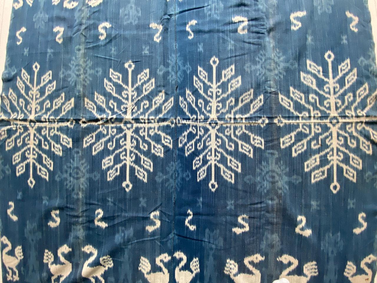 Andrianna Shamaris Rare Bold Indigo Baumwolle Sumba-Textil im Angebot 5