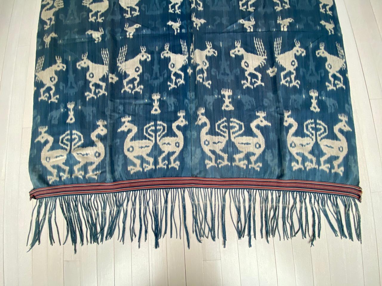 Andrianna Shamaris Rare Bold Indigo Baumwolle Sumba-Textil im Angebot 6