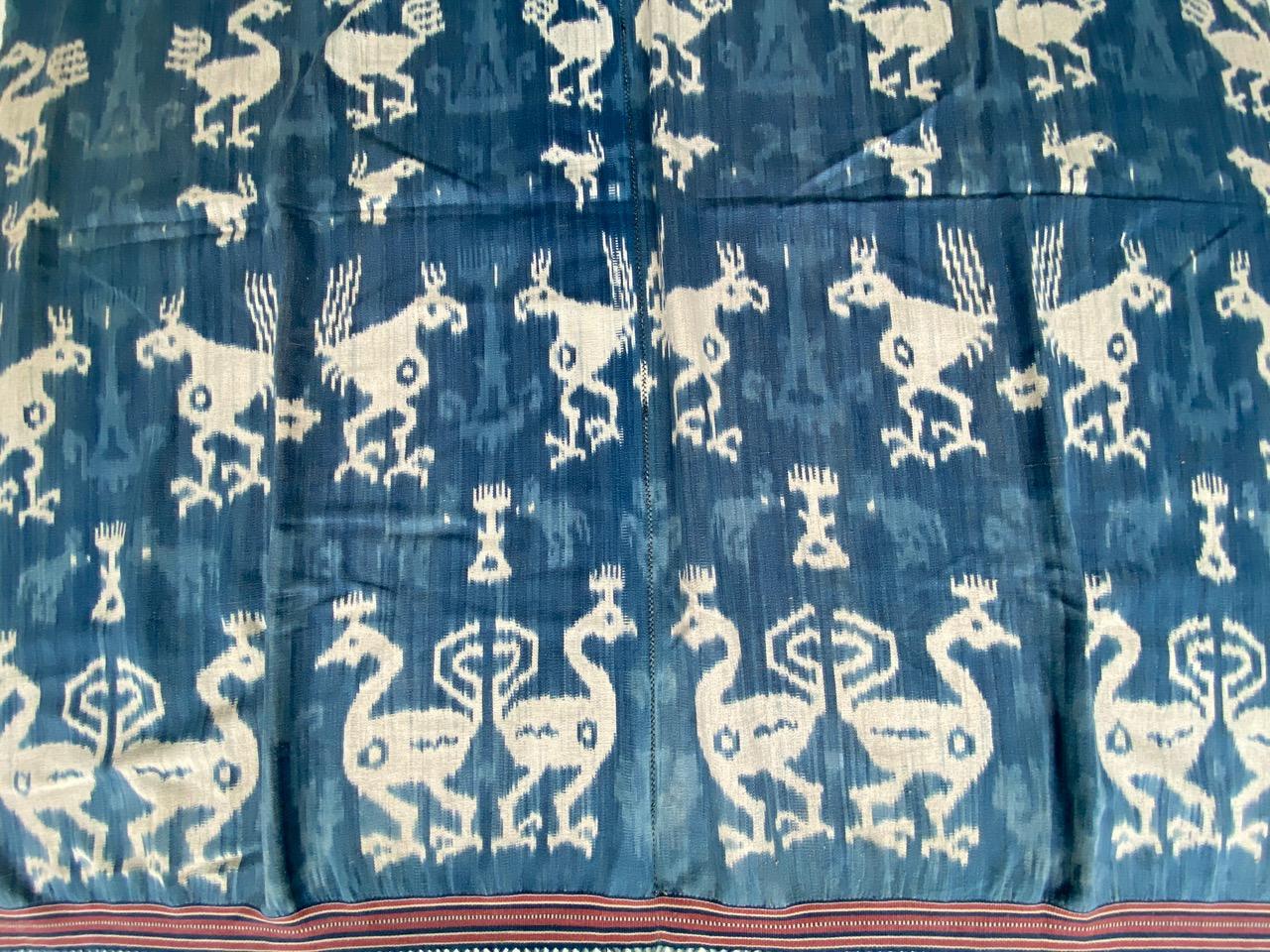 Andrianna Shamaris Rare Bold Indigo Baumwolle Sumba-Textil im Angebot 7