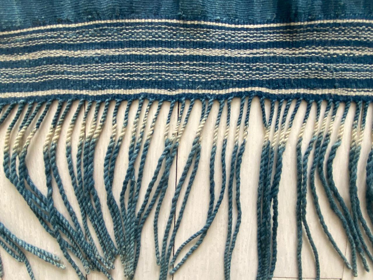 Indonesian Andrianna Shamaris Rare Bold indigo Cotton Sumba Textile