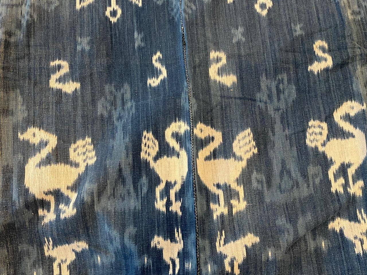 Andrianna Shamaris Rare Bold indigo Cotton Sumba Textile In Excellent Condition For Sale In New York, NY
