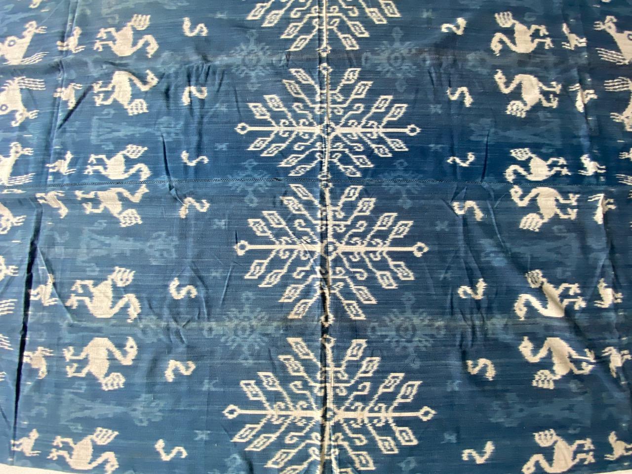 Andrianna Shamaris Rare Bold indigo Cotton Sumba Textile For Sale 1