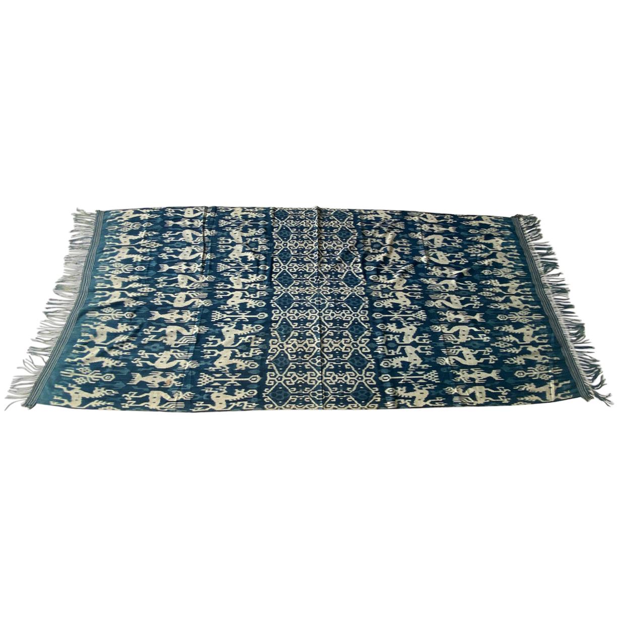 Andrianna Shamaris Rare Bold indigo Cotton Sumba Textile