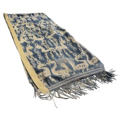 Andrianna Shamaris - Rare textile ancien indigo avec cuir