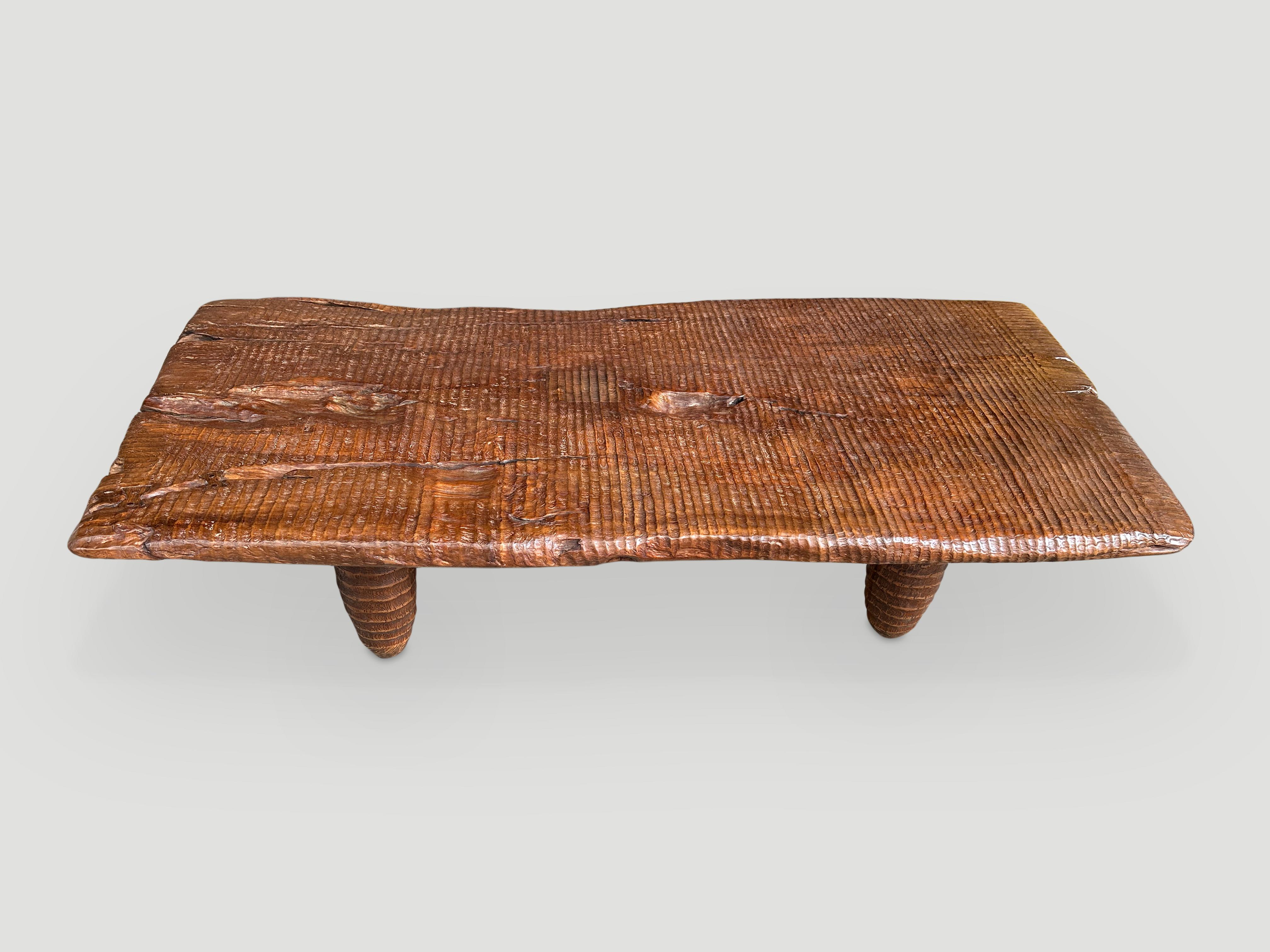 Organic Modern Andrianna Shamaris Rare Midcentury Style Couture Coffee Table For Sale