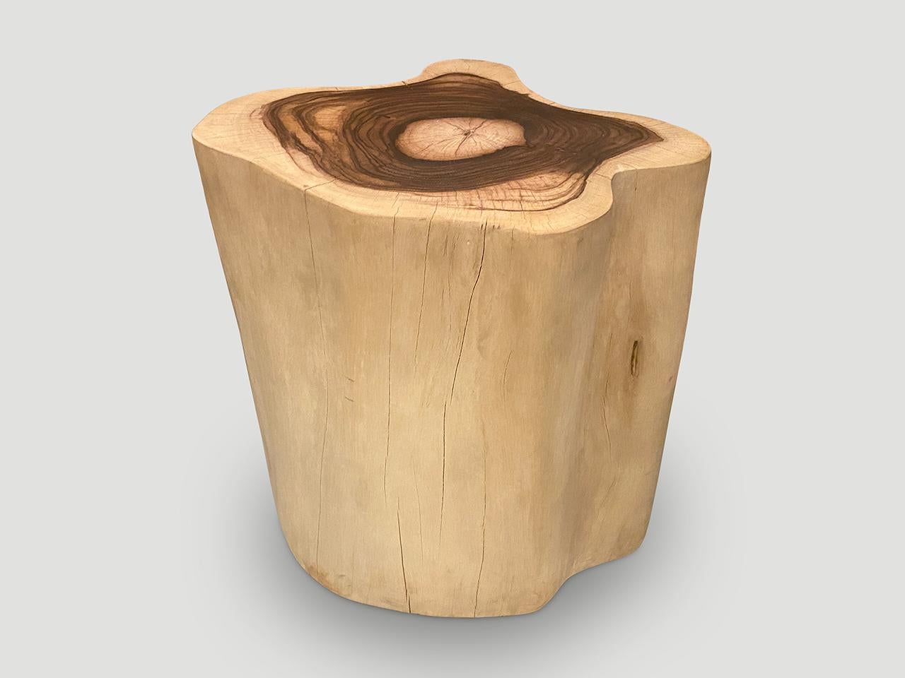 Andrianna Shamaris Rare table d'appoint ou piédestal surdimensionné en bois Sono rare Excellent état - En vente à New York, NY