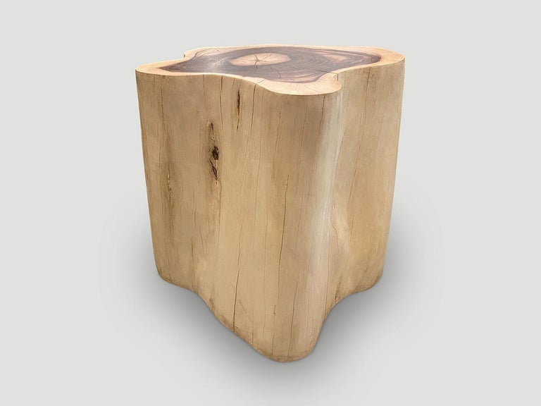 Andrianna Shamaris Rare Sono Wood Oversized Side Table or Pedestal For Sale 3