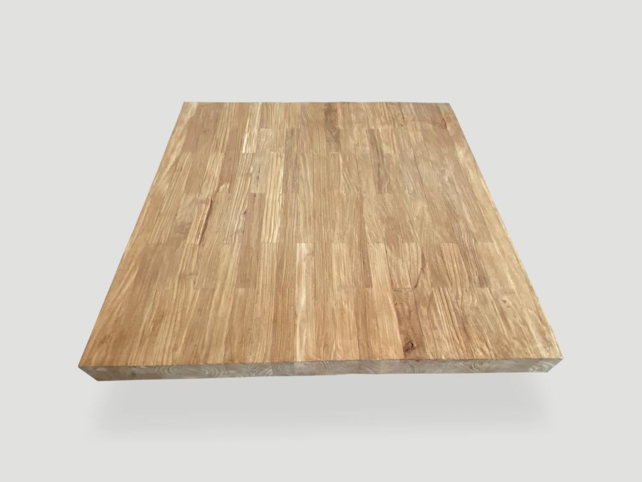 square reclaimed wood coffee table