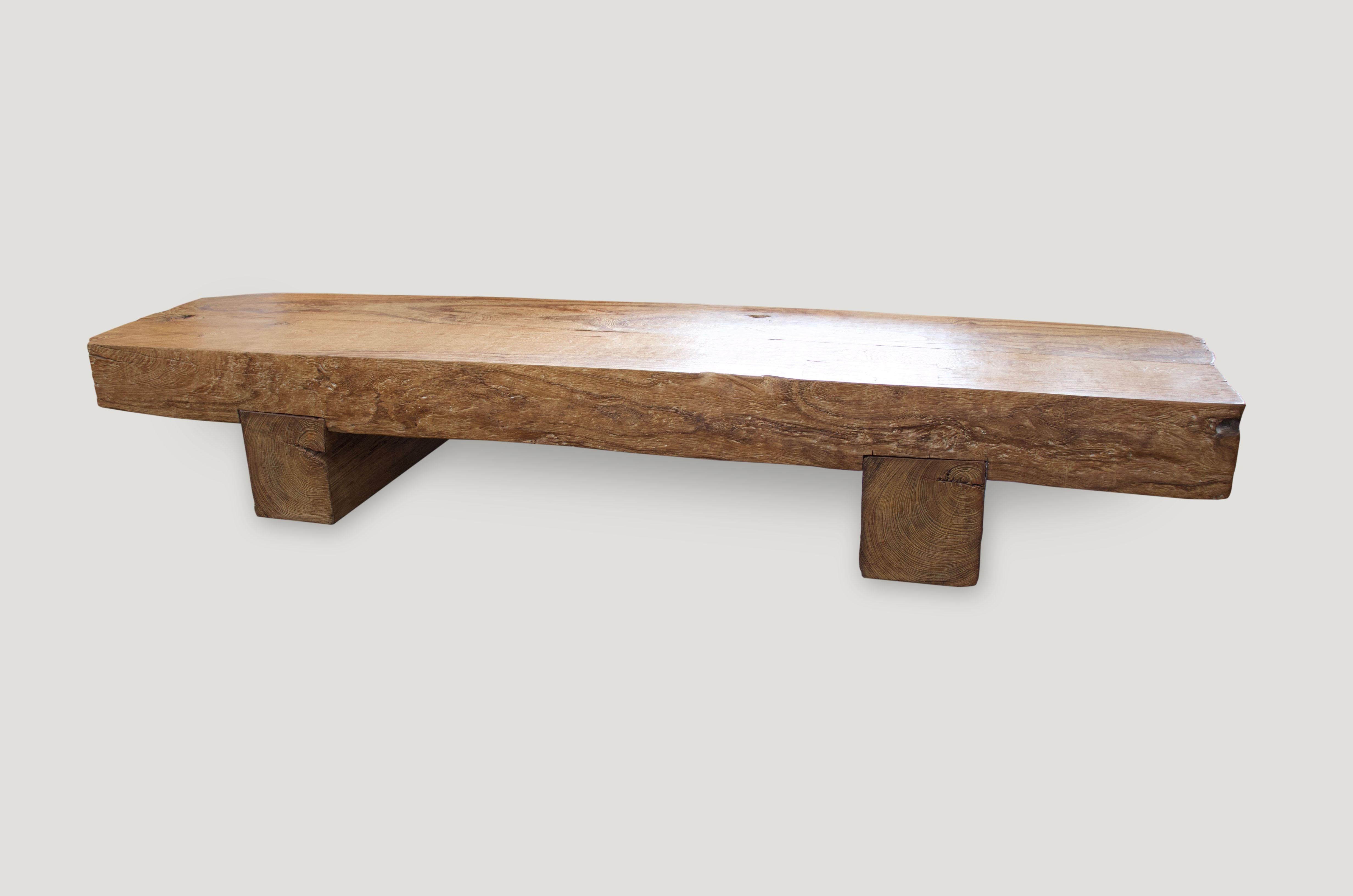 Organic Modern Andrianna Shamaris Reclaimed Teak Wood Coffee Table or Bench