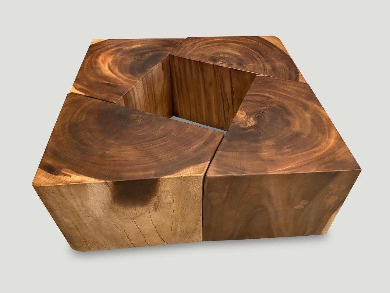 Mid-Century Modern Andrianna Shamaris Reclaimed Wood Modular Coffee Table or Side Tables For Sale